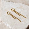 Set van 2 Double Chain Long Hoop Earrings Gold - Things I Like Things I Love