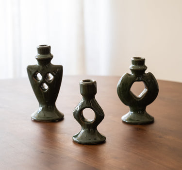 SET VAN 3 - Bloomingville Kandelaar Weio Groen - Things I Like Things I Love