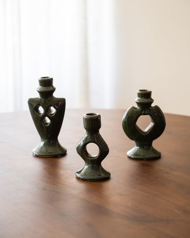 SET VAN 3 - Bloomingville Kandelaar Weio Groen - Things I Like Things I Love