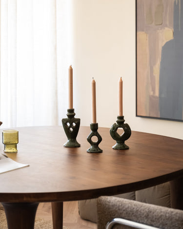 SET VAN 3 - Bloomingville Kandelaar Weio Groen - Things I Like Things I Love