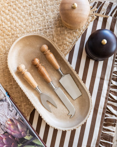 SET VAN 3 - Kaasmesjes Acacia Bruin - Things I Like Things I Love