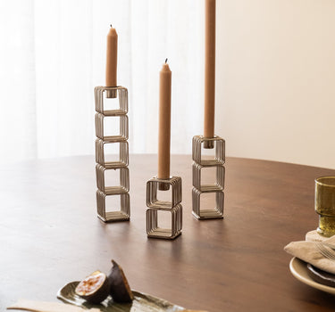 Set van 3 - Kandelaar Wireworks Chroom - Things I Like Things I Love