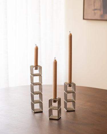 Set van 3 - Kandelaar Wireworks Chroom - Things I Like Things I Love