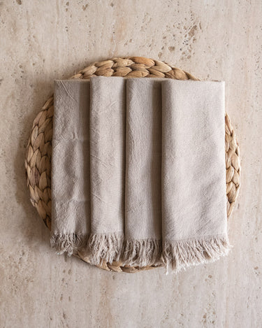 SET VAN 4 – Servetten Franjes Beige - Things I Like Things I Love