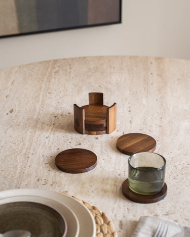 SET VAN 6 - Onderzetters Zino Acaciahout - Things I Like Things I Love