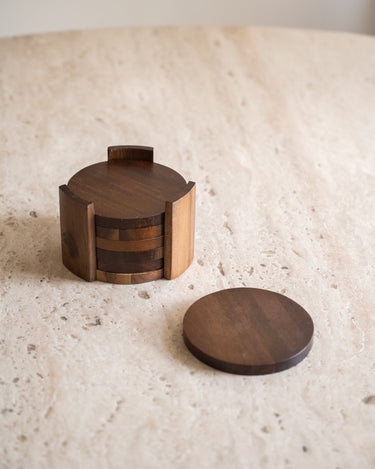 SET VAN 6 - Onderzetters Zino Acaciahout - Things I Like Things I Love