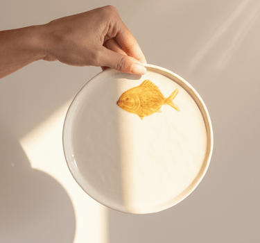 Side Plate Fish Orange - Things I Like Things I Love