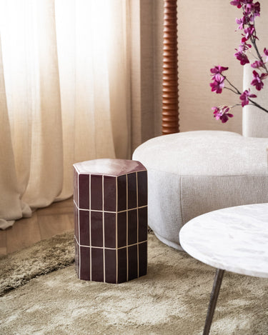 Side Table Plu Tiles Aubergine - Things I Like Things I Love