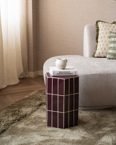 Side Table Plu Tiles Aubergine - Things I Like Things I Love