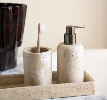 Soap Dispenser Pearl Travertine Look - Things I Like Things I Love