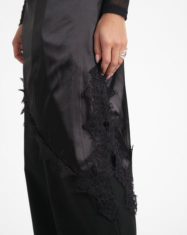 Sofie Satin Lace Dress Black - Things I Like Things I Love