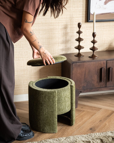 Storage Pouf Wallie Olive Green - Things I Like Things I Love