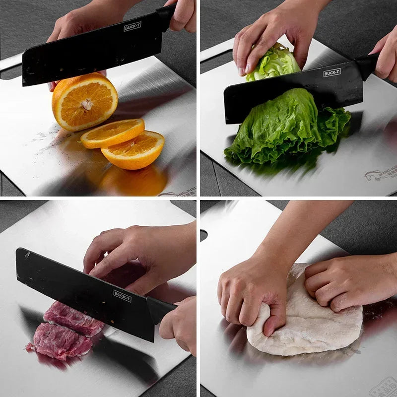 Tábua de Corte em Aço Inoxidável para Cozinha Antiodor Lenogue