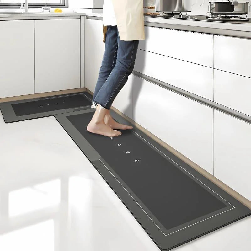 Tapete Antiderrapante com 3 Camadas Absorventes para Cozinha Lenogue Preto / 40 x 80 Cm