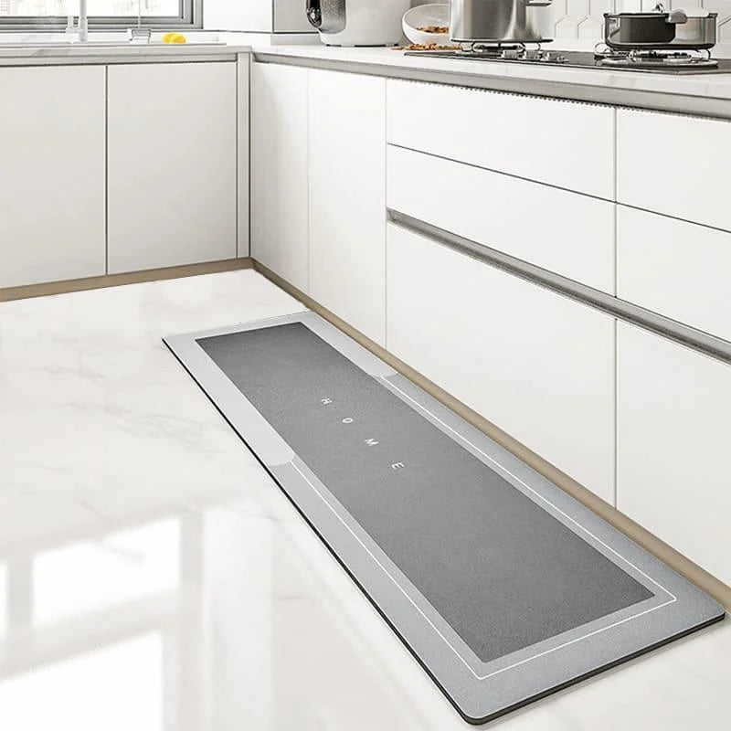 Tapete Antiderrapante com 3 Camadas Absorventes para Cozinha Lenogue Cinza Claro / 40 x 80 Cm