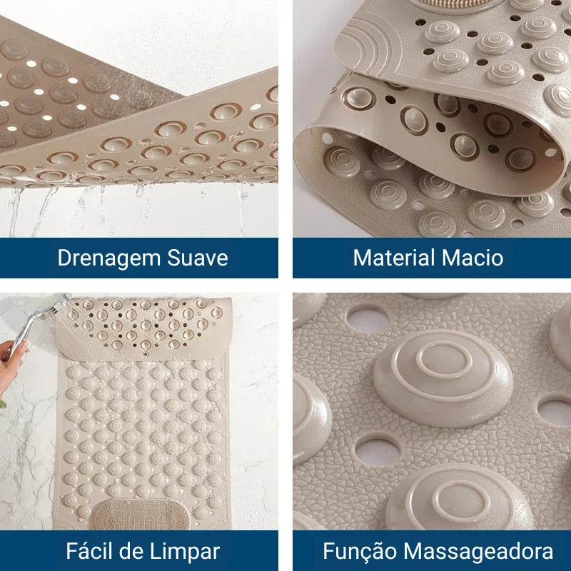 Tapete Antiderrapante com Massagem e Textura Soft para Banheiro Lenogue