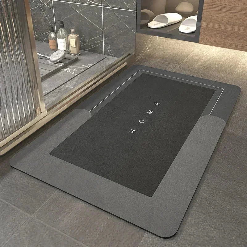 Tapete Antiderrapante Premium com 3 Camadas Retangular Lenogue Preto / 40cm x 60cm