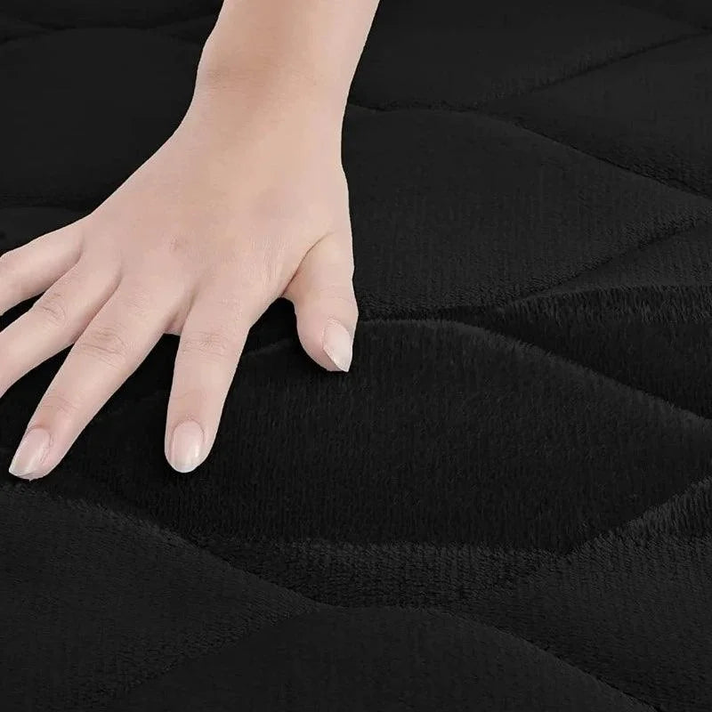 Tapete de Veludo Coral Antiderrapante Absorvente para Banho Lenogue