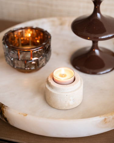 Tealight Holder Travertine Natural - Things I Like Things I Love