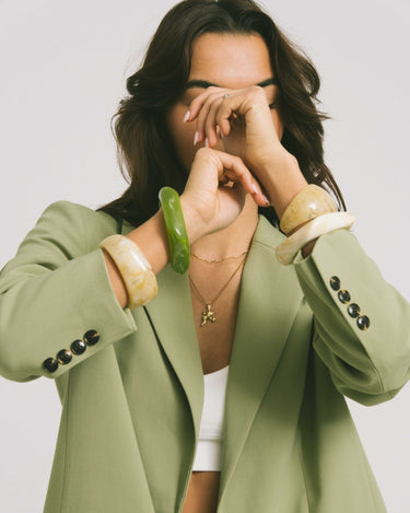 TILTIL Acrylic Squary Bangle Green - Things I Like Things I Love
