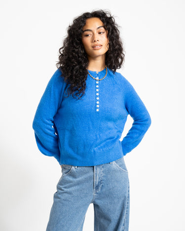 TILTIL Arya Button Up Knit Blue One Size - Things I Like Things I Love
