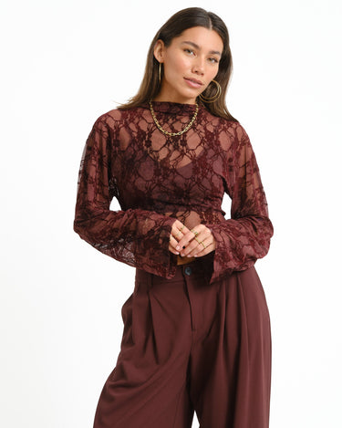 TILTIL Blair Lace Longsleeve Bordeaux - Things I Like Things I Love