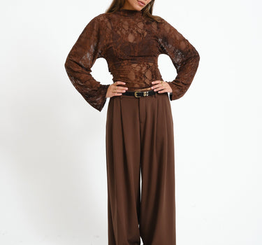TILTIL Blair Lace Longsleeve Bruin - Things I Like Things I Love