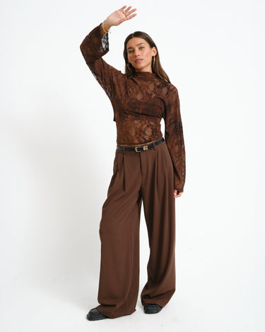 TILTIL Blair Lace Longsleeve Bruin - Things I Like Things I Love