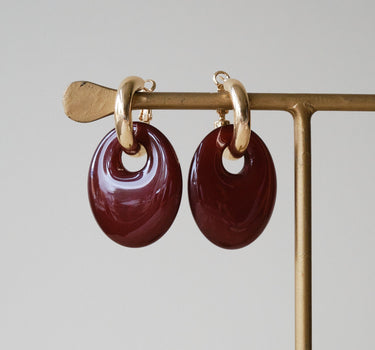 TILTIL Blaire Earrings Gold Bordeaux - Things I Like Things I Love