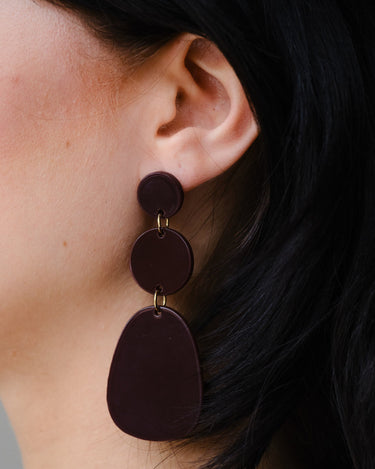 TILTIL Burgundy Bungle Earrings Gold Bordeaux - Things I Like Things I Love