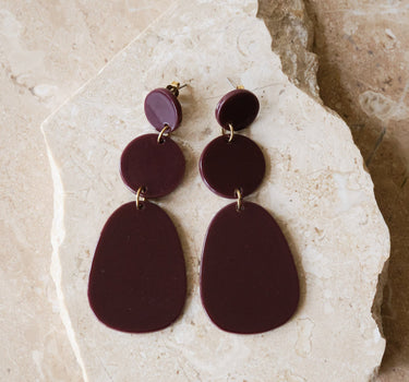 TILTIL Burgundy Bungle Earrings Gold Bordeaux - Things I Like Things I Love