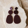 TILTIL Burgundy Bungle Earrings Gold Bordeaux - Things I Like Things I Love