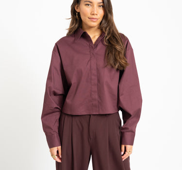 TILTIL Cropped Lizzy Blouse Bordeaux - Things I Like Things I Love