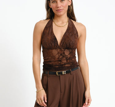 TILTIL Dina Lace Top Bruin - Things I Like Things I Love