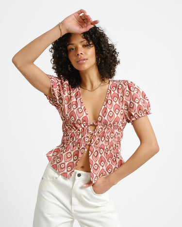 TILTIL Erla Short Sleeve Blouse Pink - Things I Like Things I Love
