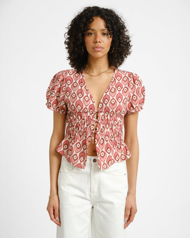 TILTIL Erla Short Sleeve Blouse Pink - Things I Like Things I Love