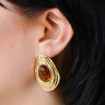 TILTIL Large Gemstone Stud Earrings Goud - Things I Like Things I Love