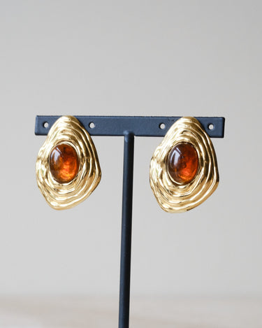 TILTIL Large Gemstone Stud Earrings Goud - Things I Like Things I Love