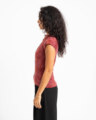 TILTIL Luna Hibiscus Shortsleeve Dark Roze - Things I Like Things I Love