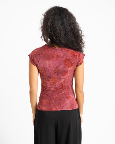 TILTIL Luna Hibiscus Shortsleeve Dark Roze - Things I Like Things I Love