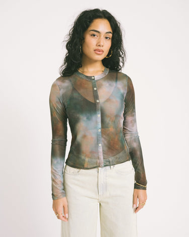 TILTIL Mesh Buttoned Longsleeve Terra - Things I Like Things I Love