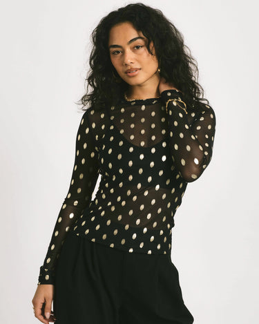 TILTIL Mesh Longsleeve Dotted Gold - Things I Like Things I Love