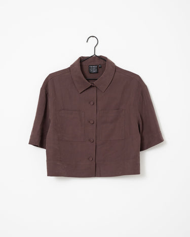 TILTIL Mine Shortsleeve Blouse Bruin - Things I Like Things I Love