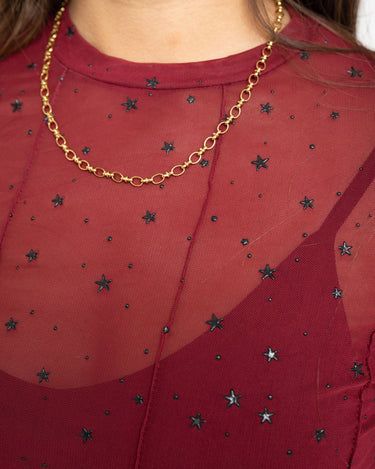 TILTIL Moiha Starry Mesh Bordeaux - Things I Like Things I Love