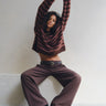 TILTIL Mulla Striped Mohair Pullover Bruin - Things I Like Things I Love