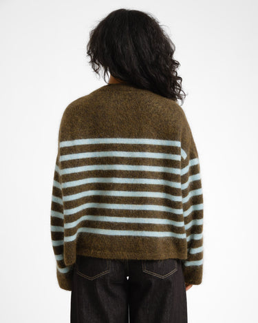 TILTIL Mulla Striped Mohair Pullover Dark Green - Things I Like Things I Love