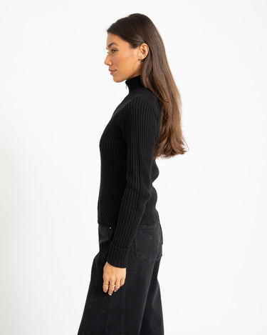 TILTIL Pixie Contrast Zipper Cardigan Zwart - Things I Like Things I Love