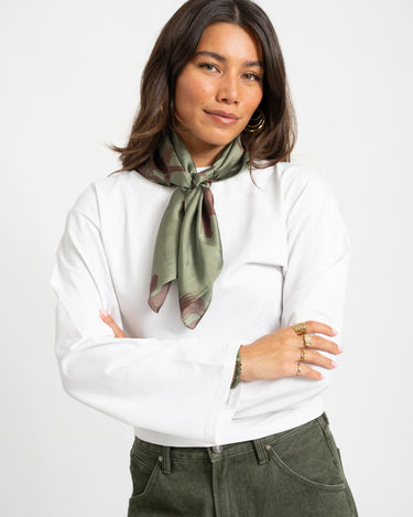 TILTIL Satin Scarf Horse Girl Green - Things I Like Things I Love