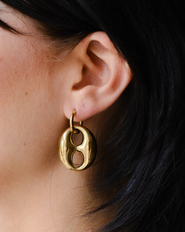 TILTIL Set van 2 Coffee Bean Dangle Earrings Goud - Things I Like Things I Love