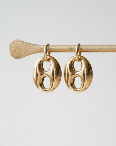 TILTIL Set van 2 Coffee Bean Dangle Earrings Goud - Things I Like Things I Love